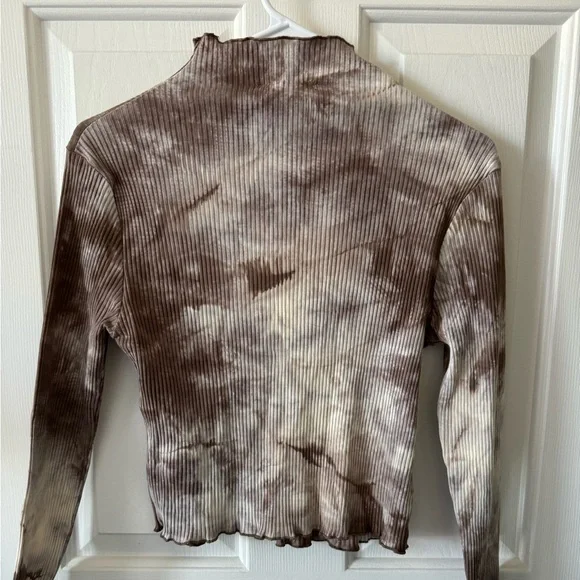 Style Rack Ribbed Mock Turtle, L, Tie Dyed in Shades of Gray NWOT - Picture 6 of 6